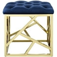 thumbnail image 4 of Modway Intersperse Fabric Ottoman in Gold and Navy, 4 of 5
