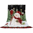 thumbnail image 2 of Christmas Snowman Throw Flannel Blanket 30x40In Xmas Tree Forest Snowflake Wood Red Plaid Black Super Soft Cozy Bed Blanket, Lightweight Plush Fuzzy Bed Throw for Bedroom Sofa Couch Living Room, 2 of 4