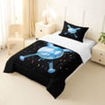 thumbnail image 2 of Erosebridal Blue Ice Cream Drip Twin Comforter Sets,Baseball Print Bedding Set For Kids Boys,Reversible,2-Piece, 2 of 7