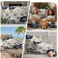 thumbnail image 5 of White Black Flowers Outdoor Waterproof Pillow Covers, Vintage Floral Beige Burlap Decorative Square Throw Pillowcase Sofa Cushion Sham for Patio/Couch/Chair, 16"x16" 2 Pack, 5 of 8