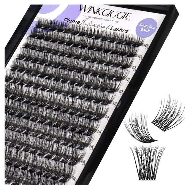 Pestañas en grupos WINKGIGGLE rizo D 168 piezas 10-16 mm