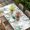 White, variant on Sage Green Pumpkins Table Cloths for 8 Foot Rectangle Tables, Eucalyptus Leaves Watercolor Botanical Patio Waterproof Elastic Fitted Tablecloths, Washable Rectangular Table Cover for Camping