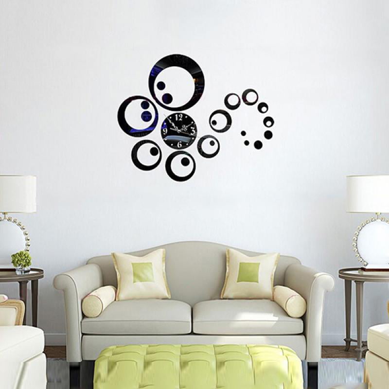 3D Modern Mirror Bedroom Acrylic DIY Home Decor Living Room Circle Wall Sticker