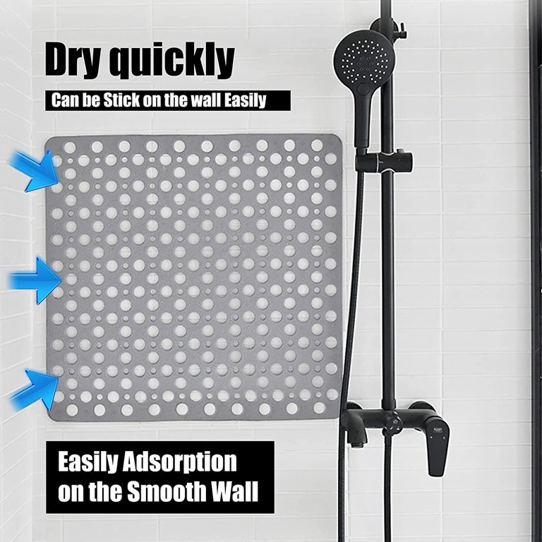 Square Shower Mats Non Slip Anti Mould, 53 X 53 Cm Cartoon Rubber