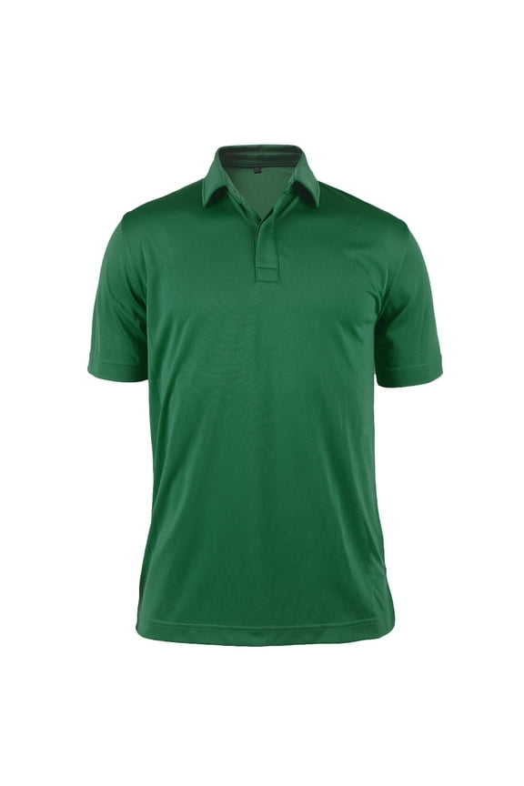 Men's Hidden Placket Lightweight Solid Golf Polo Shirt #3660