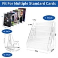 thumbnail image 2 of 5 Tier 12 x 13 Inch Acrylic Trading Card Display Stand Combo Set, Includes 50 Card Sleeves & 10 Mini Easel Stands Tool-free Assembly for Baseball Basketball Football Graded Cards, 2 of 7