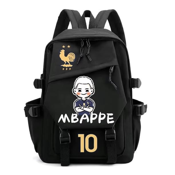 Mochila Sanmu France Mbappe de piel sintética con estampado digital a la moda