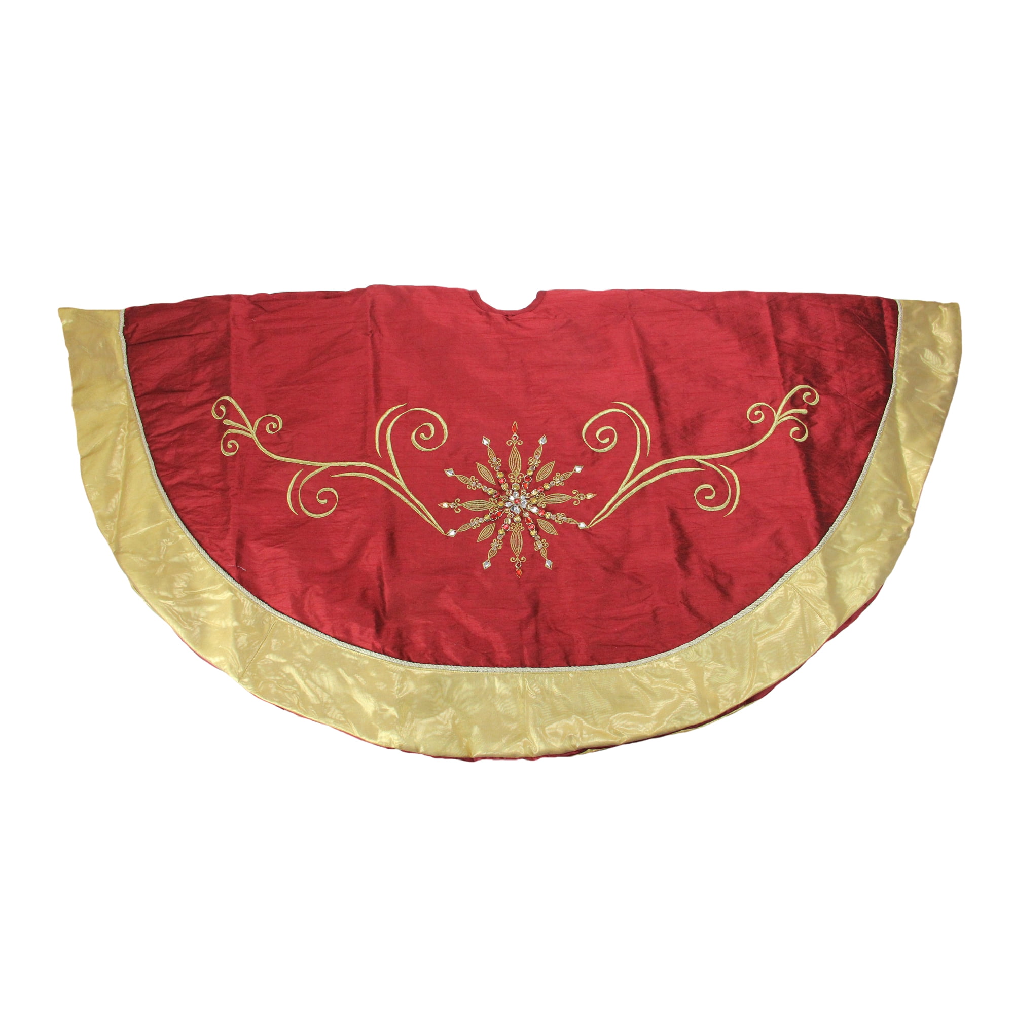 burgundy christmas tree skirt