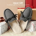thumbnail image 3 of Dream Pairs Women's Memory Foam Moccasin Cozy House Slippers with Fuzzy and Warm Sherpa Fleece Lining, Suede Ladies Slip-on Slippers Both for Indoor and Outdoor SDSL223W GREY Size 11, 3 of 4