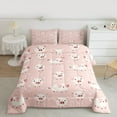 thumbnail image 3 of Feelyou Kawaii Pink Pig Bedding Comforter Set for Kids, Cute Farm Animal Twin Comforter Sets, Cartoon Stars Print Reversible Bedding Set, Microfiber Bedroom Decor, 2pcs, 3 of 9