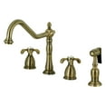 thumbnail image 3 of Kingston Brass  French Country Widespread Kitchen Faucet with Brass Sprayer Polished Chrome Polished, 3 of 5