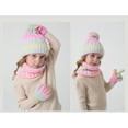 thumbnail image 4 of 3 Pieces Winter Hat Scarf Glove Set for Kids,Fleece Lined Beanie with Pom Pom,Touchscreen Gloves Knit Scarf for Cold Weather, 4 of 9