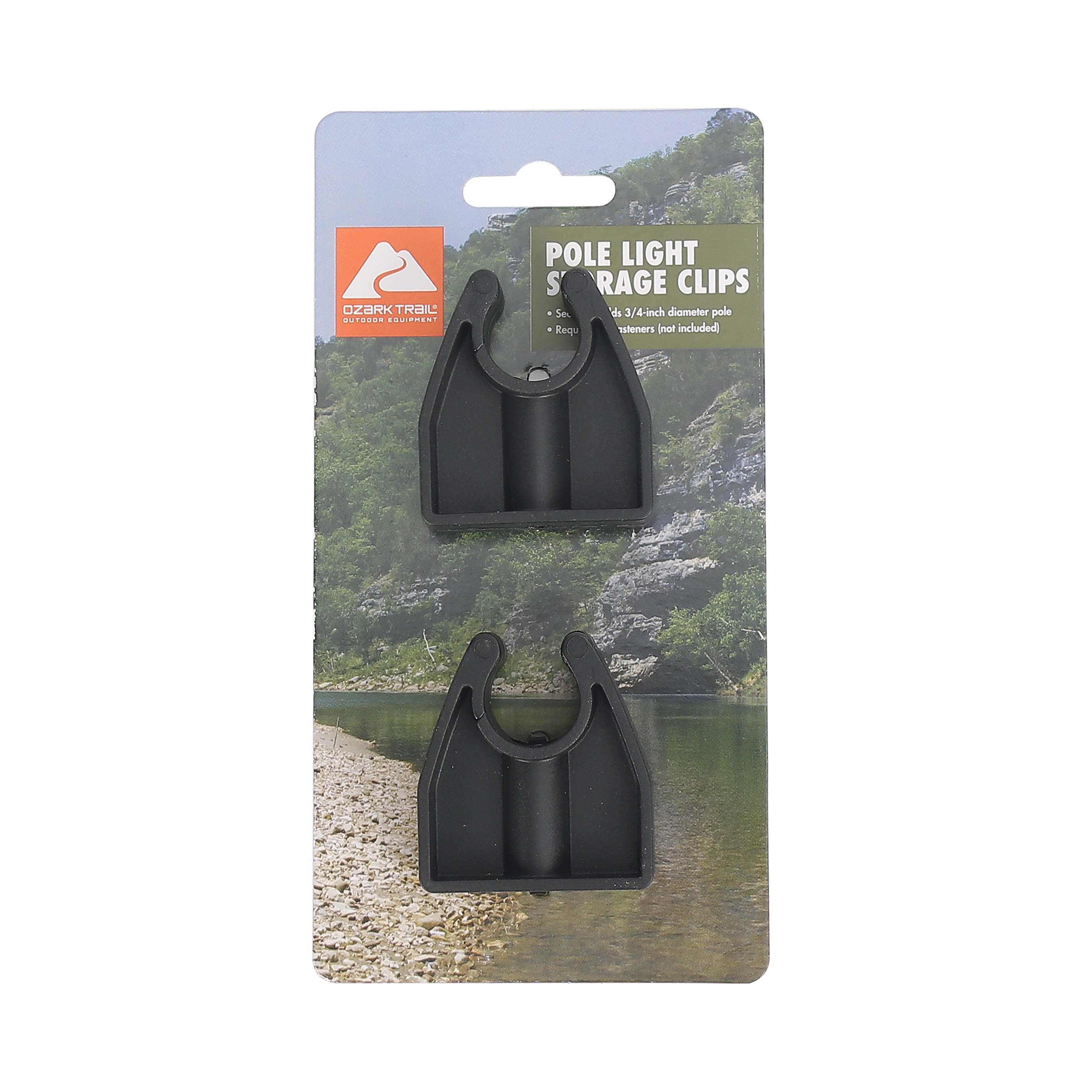 Ozark Trail Marine Boat Pole Light Storage Clips, Black, Model BT6237