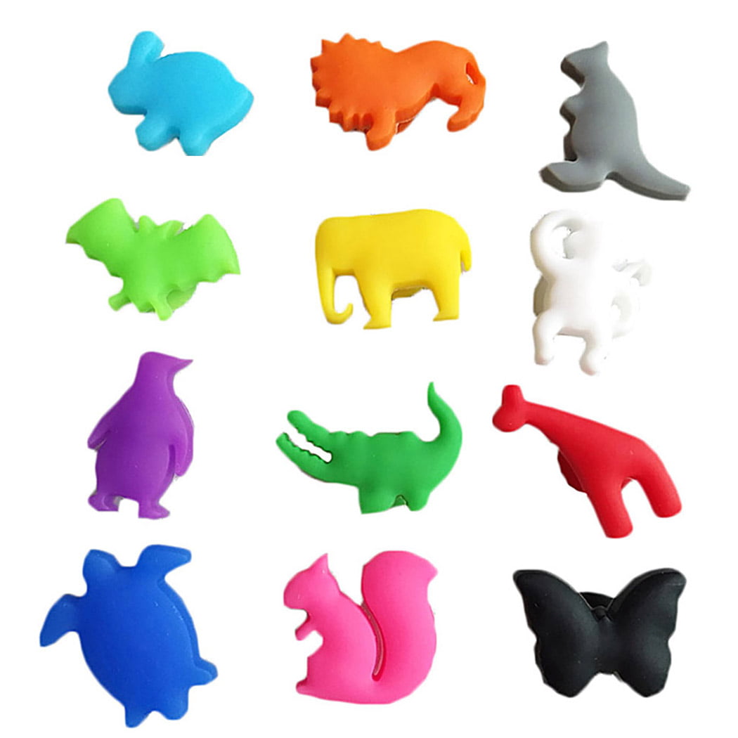 5pcs Silicon Squirrel Suction Cup Wine Glass Recognizer Label Marker Home Party 