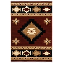 United Weavers Bristol Area Rug 2050 10434 Caliente Burgundy Jagged Lines 1' 10" x 2' 8" Rectangle