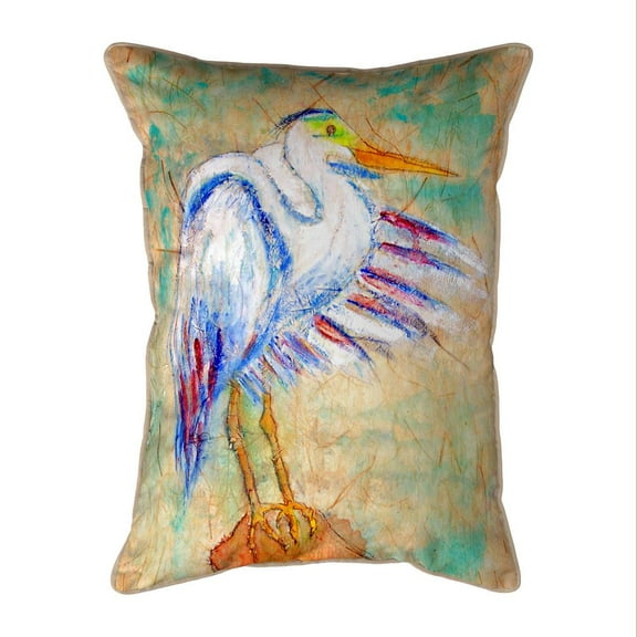 Betsy Drake Interiors Egret on Rice Large Indoor/Outdoor Pillow 16x20