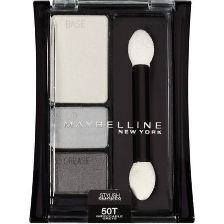 Maybelline Expert Wear Stylish Smokes Eyeshadow Trios, 50T Impeccable Greys, 0.13 oz