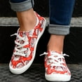 thumbnail image 7 of NOKIO Canvas Tennis Shoes for Women Low Top Casual Christmas Print Sneakers for Women Lace Up Fashion Comfortable Walking Shoes Fashion Soft Sole Non Slip Casual Shoes, 7 of 7