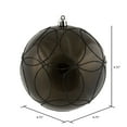 thumbnail image 7 of Vickerman 4.75" Gunmetal Candy Ornament with Circle Glitter Pattern, 4 per Bag, 7 of 7