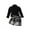 Black, variant on Musuos Kids Girls Dress Suit 1-5T Long Sleeve High Neck Knitting Tops Plaid Print Half Dress Waist Belt