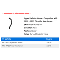 thumbnail image 2 of Upper Radiator Hose - Compatible with 1990 - 1992 Chrysler New Yorker 1991, 2 of 2