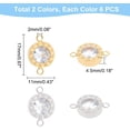 thumbnail image 4 of 12Pcs 2 Colors Stainless Steel Clear Cubic Zirconia Connector Charms Flat Round with Roman Numerals Link Pendants Metal Links Charms for Jewelry Making 17x11mm Colorful, 4 of 7