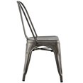 thumbnail image 2 of Hawthorne Collections 18" Modern Metal Dining Chair in Distressed Gunmetal Gray, 2 of 4
