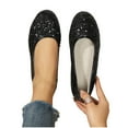 thumbnail image 4 of Miluxas Sequin Dress Shoes for Women Round Toe Flats Shoes Lace Ballet Flats Dressy Comfortable Foldable Flats Low Heel Black 5.5(36), 4 of 5
