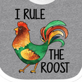 thumbnail image 4 of Inktastic Farmer I Rule the Roost Rooster Boys or Girls Baby Bib, 4 of 4