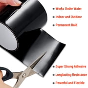 Canopus, Patch and Seal Tape, Fix Leaks on Hoses, Pipes, Gutters, Roofs, Boats, Pools, 4 x 5 Black