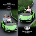 thumbnail image 4 of Track Seven 24V 2-Seater Ride on Car, Licensed Lamborghini Revuelto Electric Car with Remote Control, Music, LED Lights, Key Start, Spring Suspension, Max Speed 4.3mph, 24V Ride on Toy Car, Green, 4 of 10