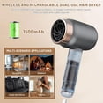 thumbnail image 5 of Cordless Rechargeable Hair Dryer With 3 Speeds And Heat Settings Portable Wireless Blow Dryer For Travel Home Gift, G, 5 of 7