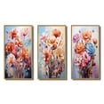 thumbnail image 2 of Designart "Carnations Representation Colorfuled Acrylic III" Floral & Botanical Framed Wall Art Set Of 3 - Peach Carnations Frame Canvas Set For Living Room Decor, 2 of 6