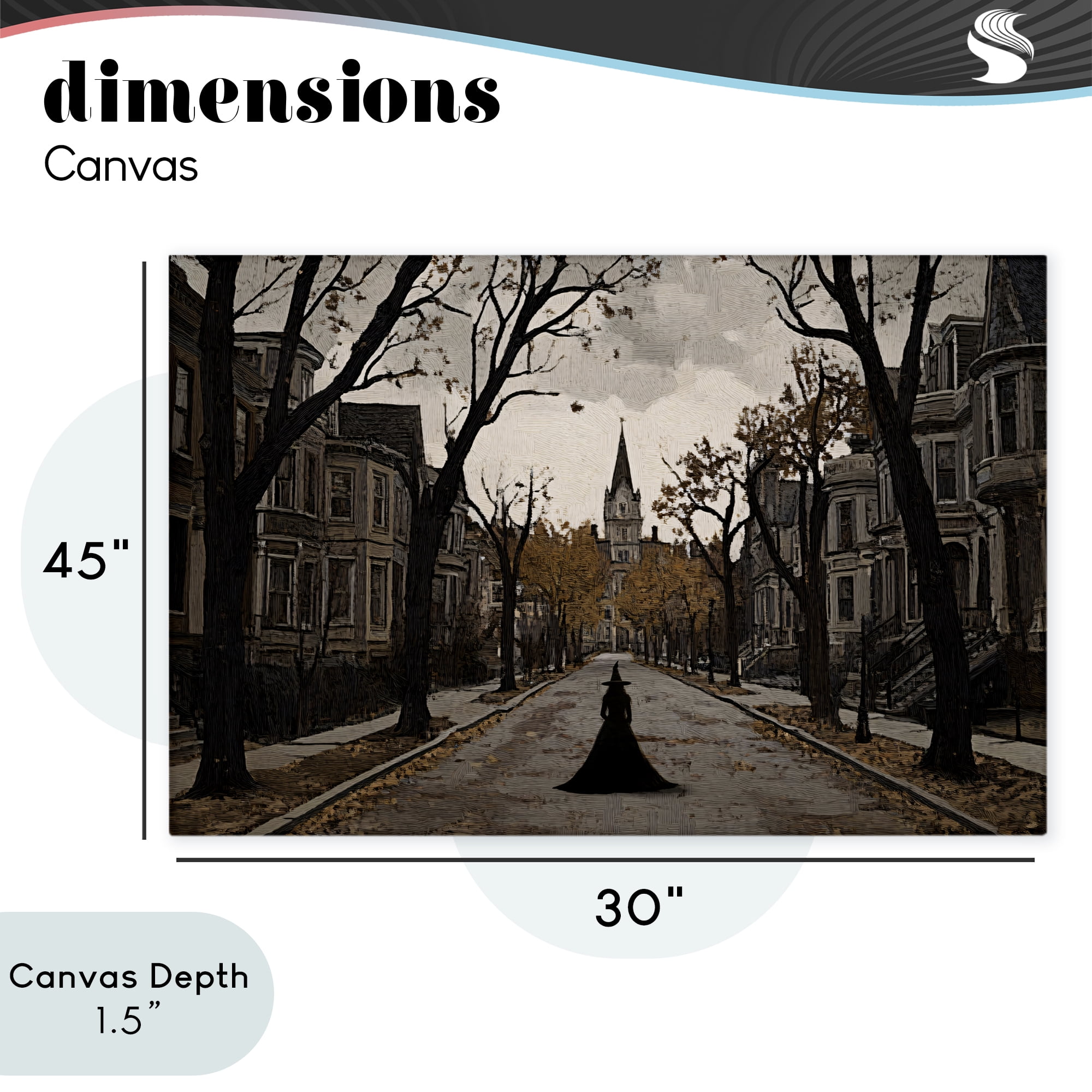 Stupell Industries Witch Strolling Town Streets Canvas Wall Art, design by Jacky Ngan