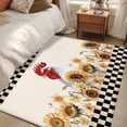 thumbnail image 4 of Farmhouse Area Rugs 3x5 ft Vintage Farm Chicken Sunflowers Black Plaid Beige Washable Rug Non Slip Indoor Carpet Absorbent Floor Mat for Living Room Bedroom Dining Room, 4 of 9