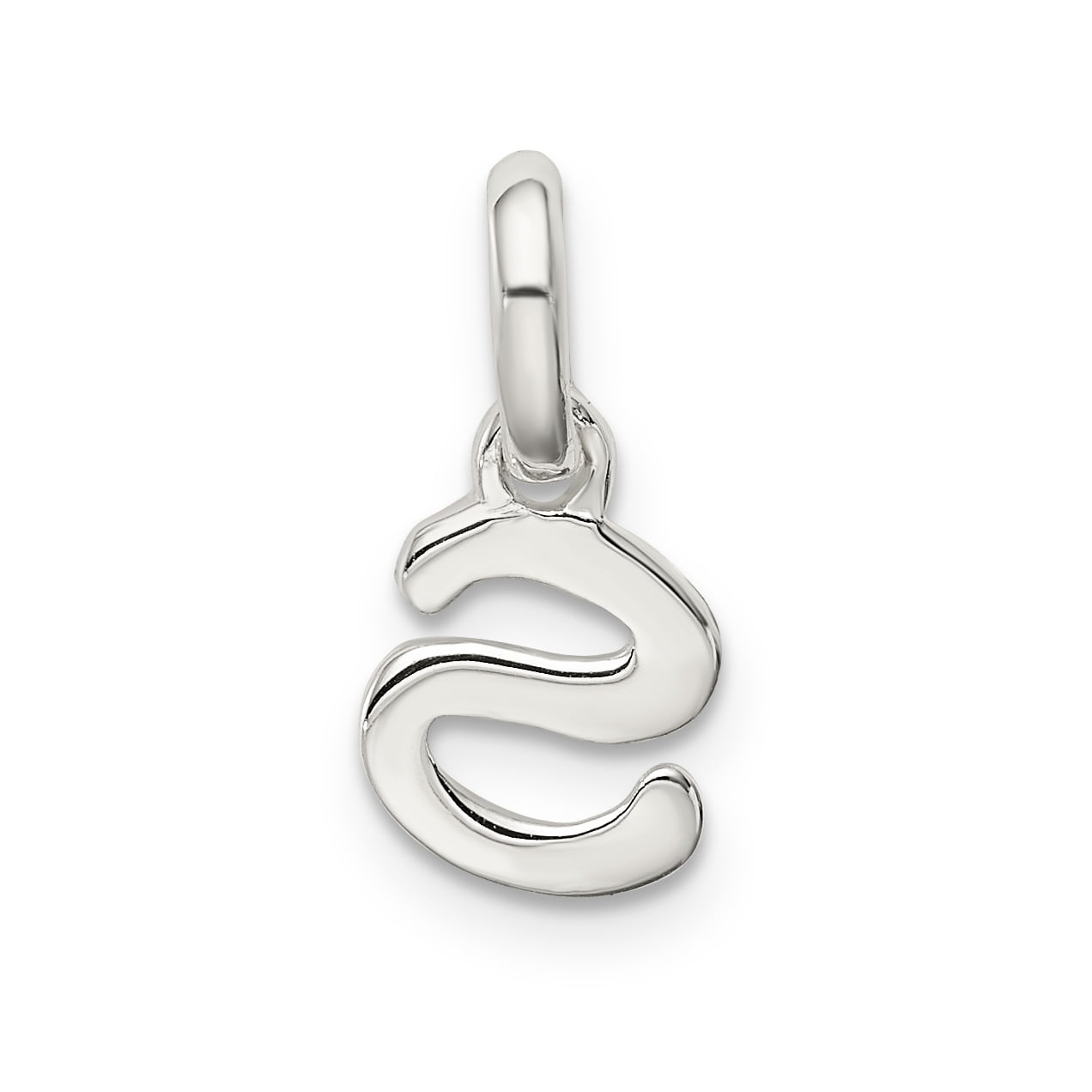 Solid 925 Sterling Silver Letter S with Enamel Pendant