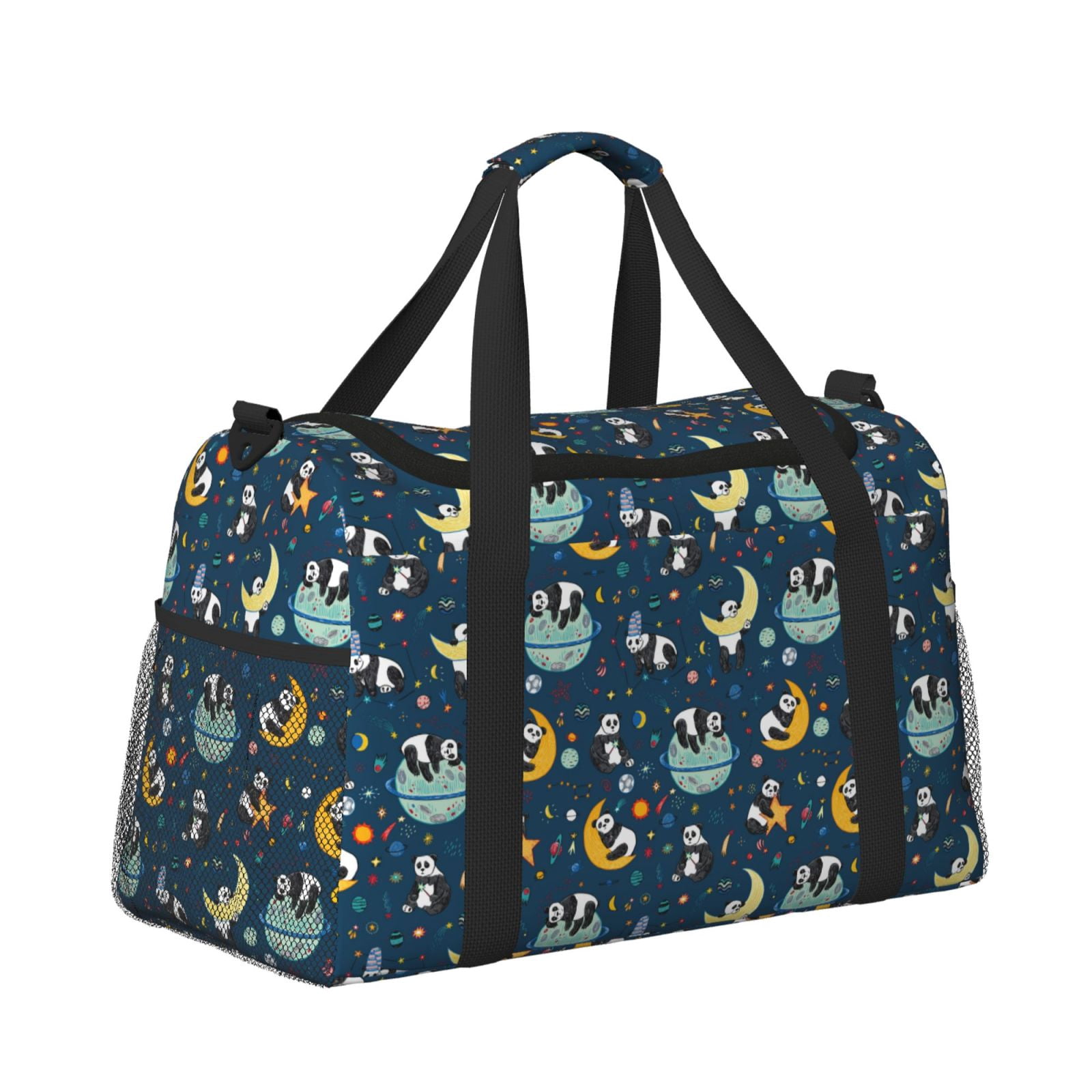 Fuzoiu Space Sleeping Panda Print Travel Duffle Bag,Carry On Tote Bags,Duffel Bag,Sport Gym Bag, Hospital Bag for Labor and Delivery, Overnight Bag,Luggage Bag