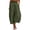 Army Green, variant on Women's Solid Color Wide Leg Pants High Waisted Casual Loose Fit Capri Pants with Pockets Elastic Waist for Summer Daily Wear