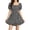 Black, variant on Summer Squareneck Women Shirred Smocked Short Wide Leg Romper Jumpsuit