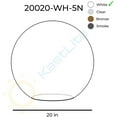 thumbnail image 2 of KastLite 20" White Acrylic Lamp Post Globe | Smooth Textured with 5.25" Neckless Opening | Manufactured by Crown Plastics, 2 of 6