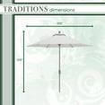 thumbnail image 3 of Hanover Traditions 9 FT Market Outdoor Umbrella with Tilt Crank Lever, Rust-Resistant, All-Weather - TRADUMBBEIGE, 3 of 6