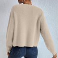 thumbnail image 5 of Women's Fashion Casual Crew Neck Pullover Long Sleeve Bolded Knit Sweater, Chunky and Warm, Great for Everyday Use and Seasonal Activities,Beige,L, 5 of 6