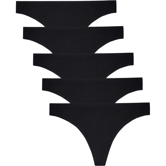 voenxe Tangas de ropa interior sin costuras para mujer, tanga para mujer, sin línea, transpirables, cómodas bragas para mujer, paquete de 5
