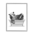thumbnail image 4 of Stupell Industries Bear Playing In Bath Wildlife Animals & Insects Painting Gray Framed Art Print Wall Art, 4 of 5