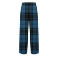 thumbnail image 5 of JIUKE Plaid Pajamas Pants for Men Casual Summer Drawstring Baggy Comfy Lounge Pjs Bottoms Homewear, 5 of 5