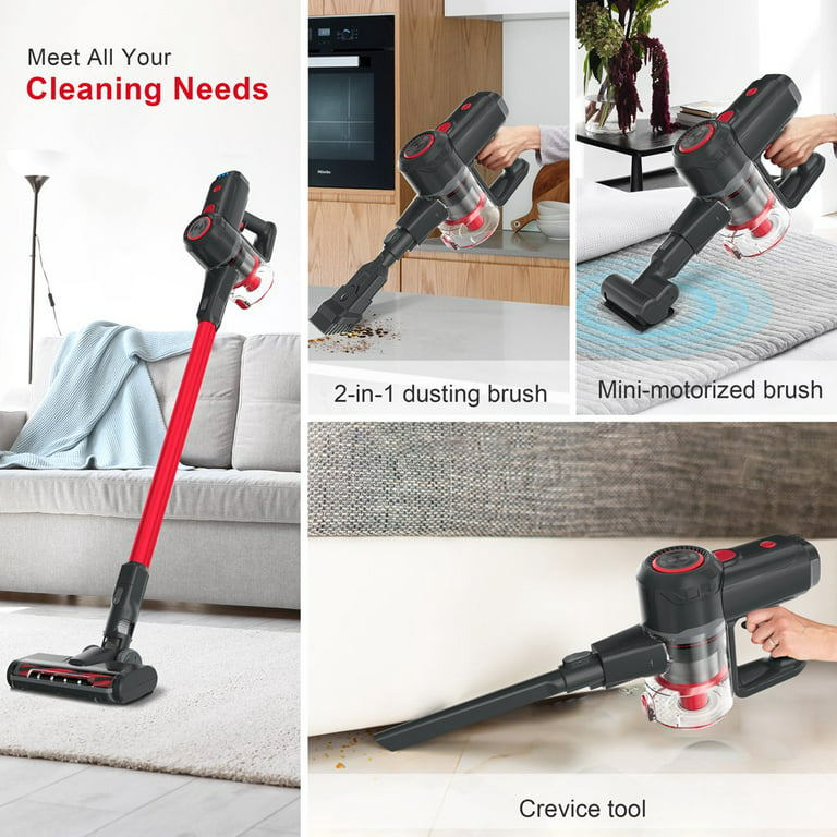 INSE Cordless Vacuum Cleaner, 6-in-1 Lightweight Stick Vacuum Up to 45min  Runtime, Vacuum Cleaner with 2200mAh Rechargeable Battery, Powerful Cordless  Stick Vacuum for Hardwood Floor Pet Hair Home Car 