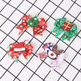 thumbnail image 2 of Pinzas para el cabello JAMW con lazos navideños para niña Santa árbol de Navidad y gorra estilos de alce, 2 of 5