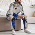 thumbnail image 7 of Honeii Starry White Horse Pattern Mens Pajamas Set,2pcs Men's Lounge Long Sleeve Sleep Shirt and Pajama Bottoms Sleepwear Set,Mens Pjs Sets-XX-Large, 7 of 7