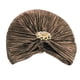 thumbnail image 5 of Gorro De Turbante Para Mujer, Broche De Aleación, Gorro De Moda Para El Pelo, Gorro Marrón, 5 of 8