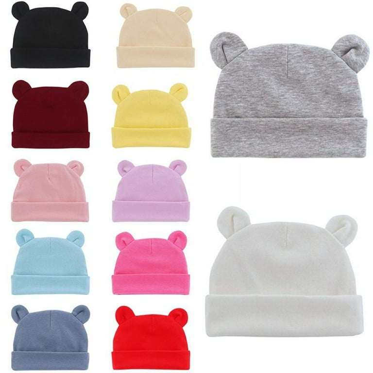 Kernelly Cotton Baby Hat Bear Ear Baby Beanie Hats Newborn Boys